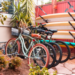 Bike and surfboard rentals at California Dreams Hostel in San Diego